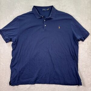 Polo Ralph Lauren Mens 3XB Shirt Classic Fit Short Sleeve Flesh Pony Navy Casual